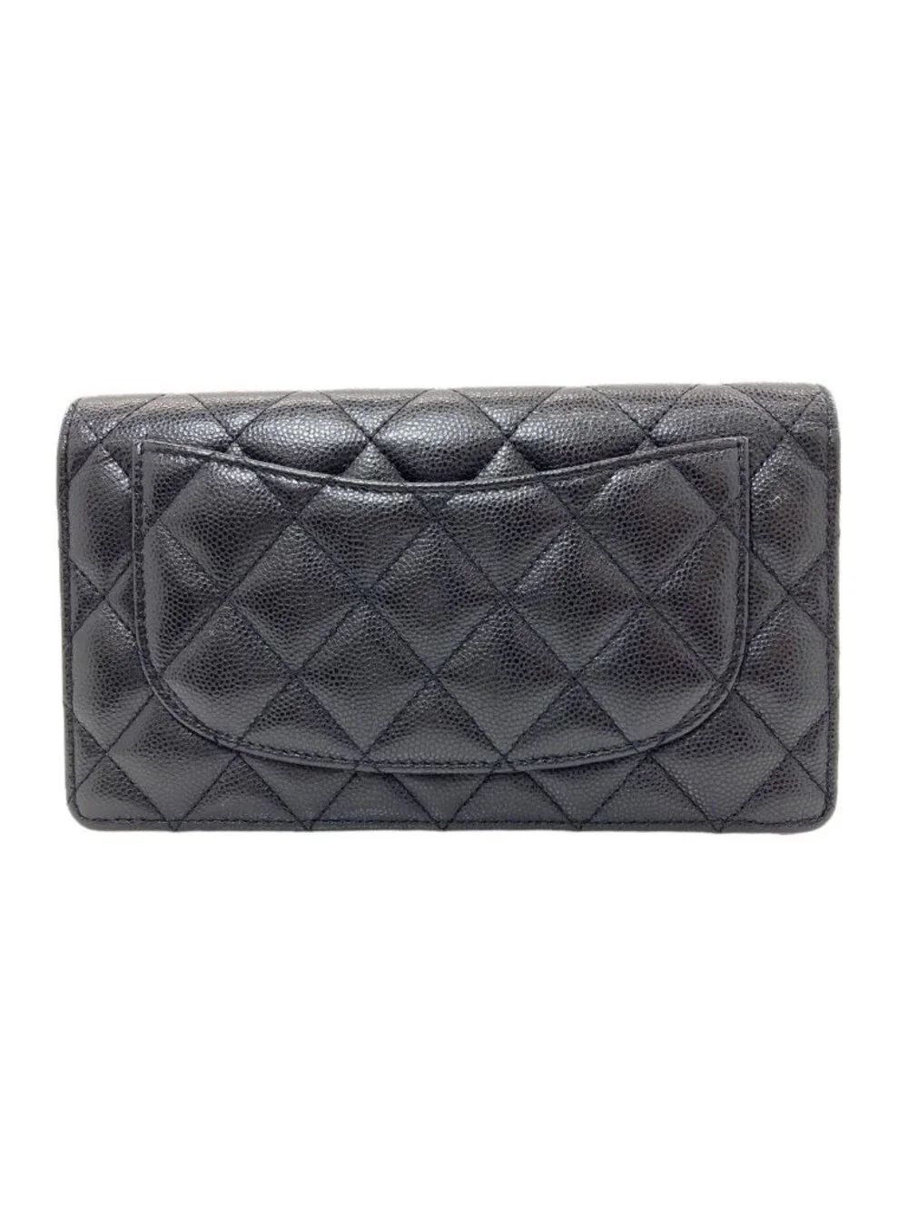 Chanel CC Logo Quilted Gold Wallet Grained Calfskin